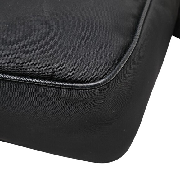 Prada Triangle Logo Plate Shoulder Bag Black - Picture 6 of 8